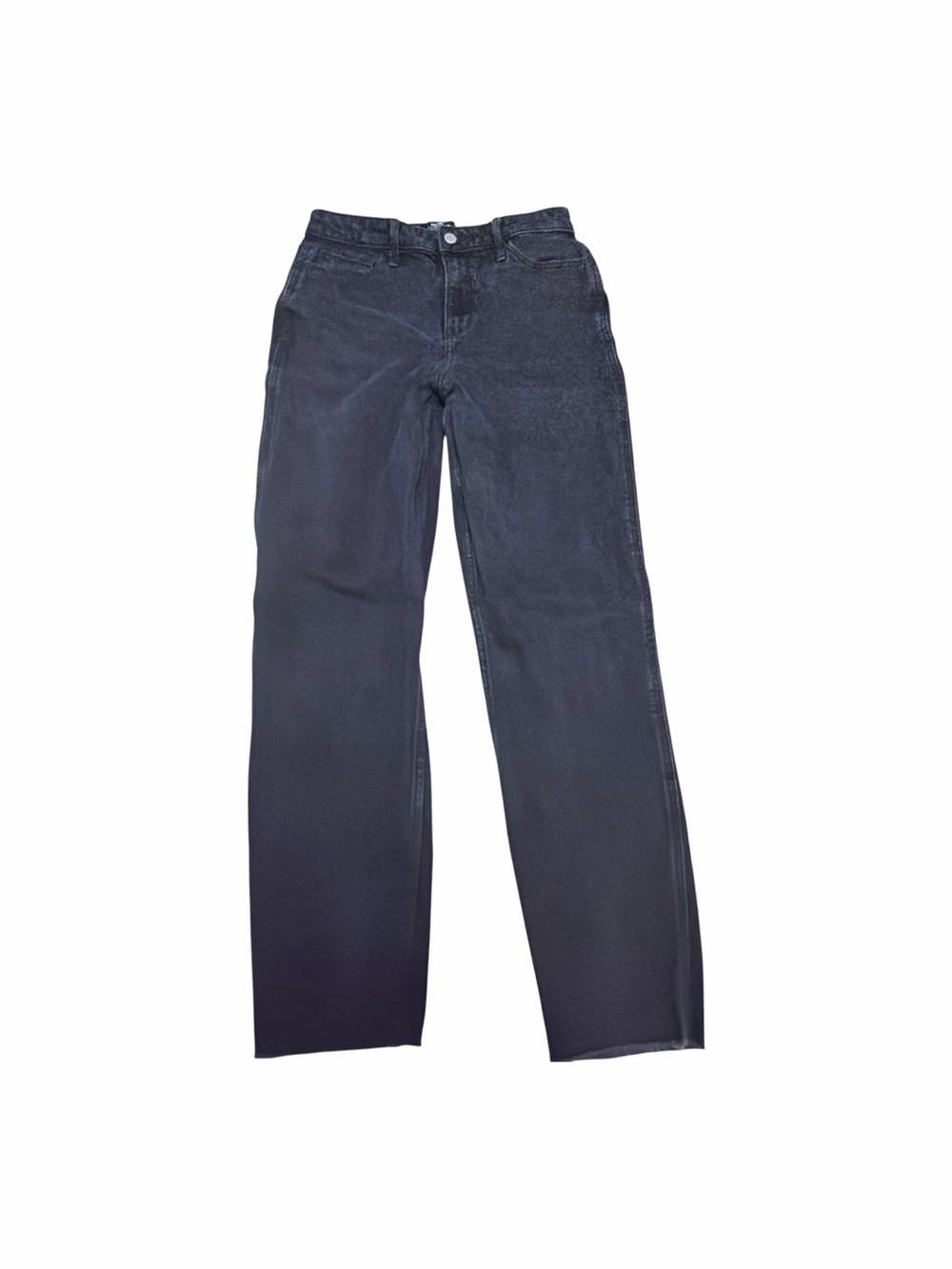 Hollister Ultra High Rise Mom Jeans Black Raw Hem Vintage Stretch Size 9L
